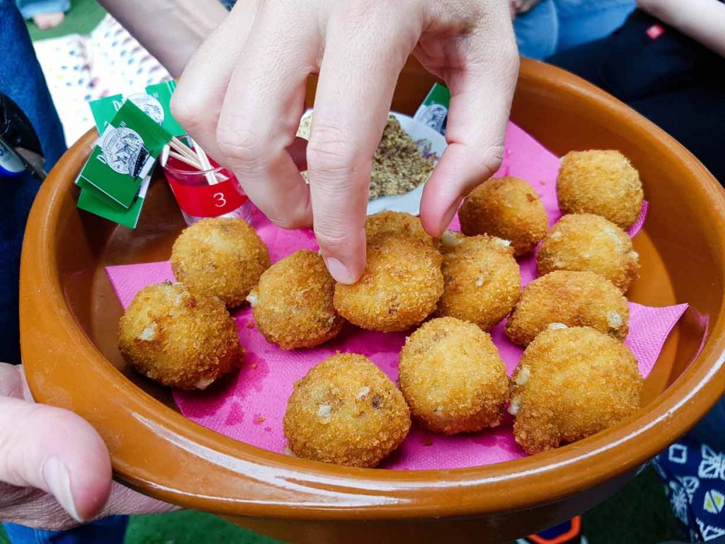 A picture of a bowl of Bitterballen, one of the traditional snacks in The Netherlands