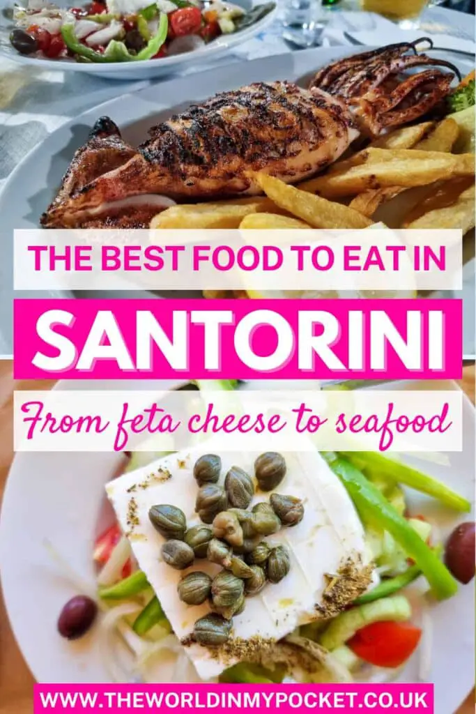 My Delicious Santorini Food Guide - What to Eat in Santorini pin