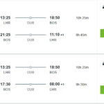 A screenshot with the error fare