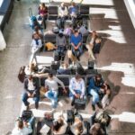 A photo of a waiting room at the airport.
