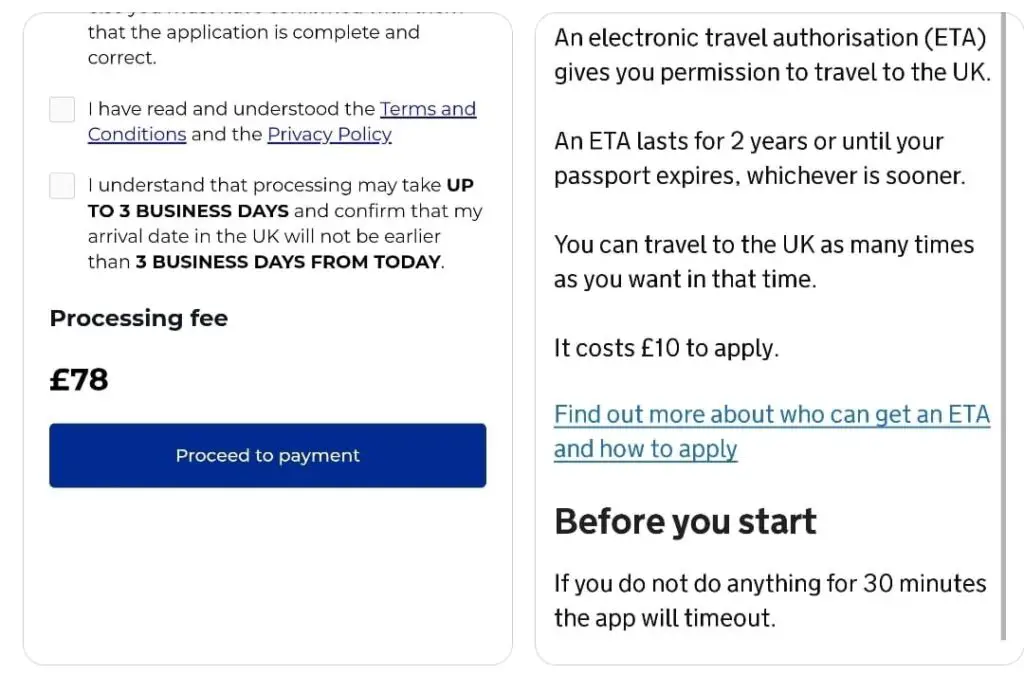 A comparison between the official website and a scam one