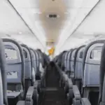 The aisle of a plane
