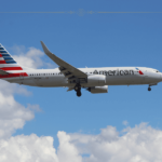 An American Airlines plane in flight