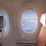 A window seat on a plane
