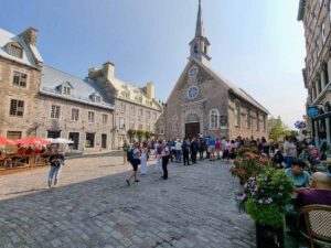 The old stone church in Place Royale.