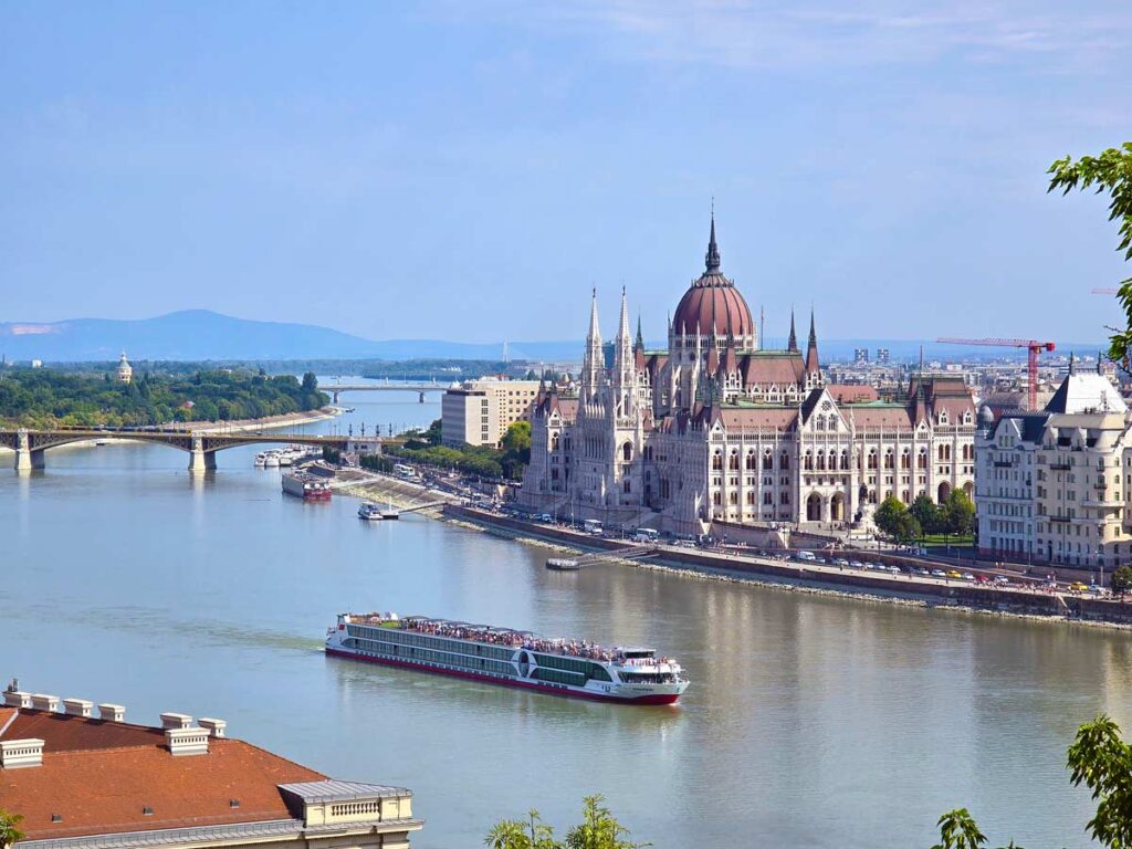 A river cruise ship on the Danube, in Budapest